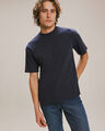 Playera Fit Relajado Blanca,AZUL MARINO